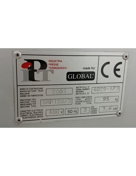 GLOBAL SMP 120/3 , PRESSA DA STIRO