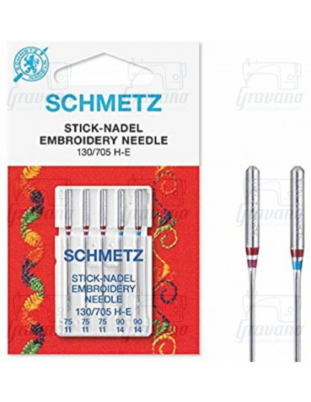 SCHMETZ AGO PER RICAMO 130/705 HE - 75/11 - 90/14