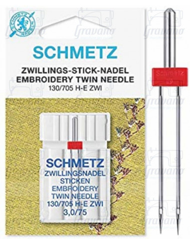 SCHMETZ AGO DOPPIO PER RICAMO 130/705 HE-ZWI - 3.0/75