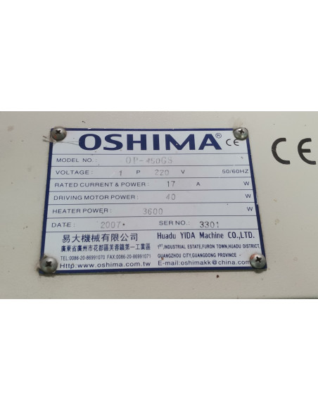 OSHIMA OP-450GS , PRESSA A RULLO TERMOADESIVA